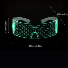 Cyberpunk LED Luminous Glasses Men's Party Costume Accessories