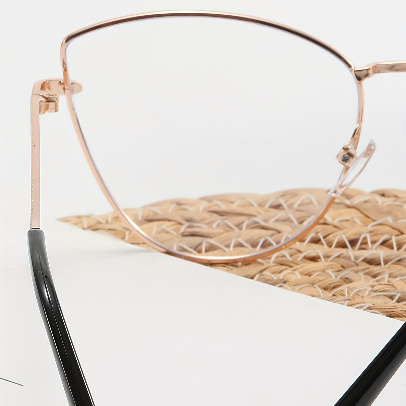 Cat Eye Clear Lens Glasses Lightweight Spectacles With Case