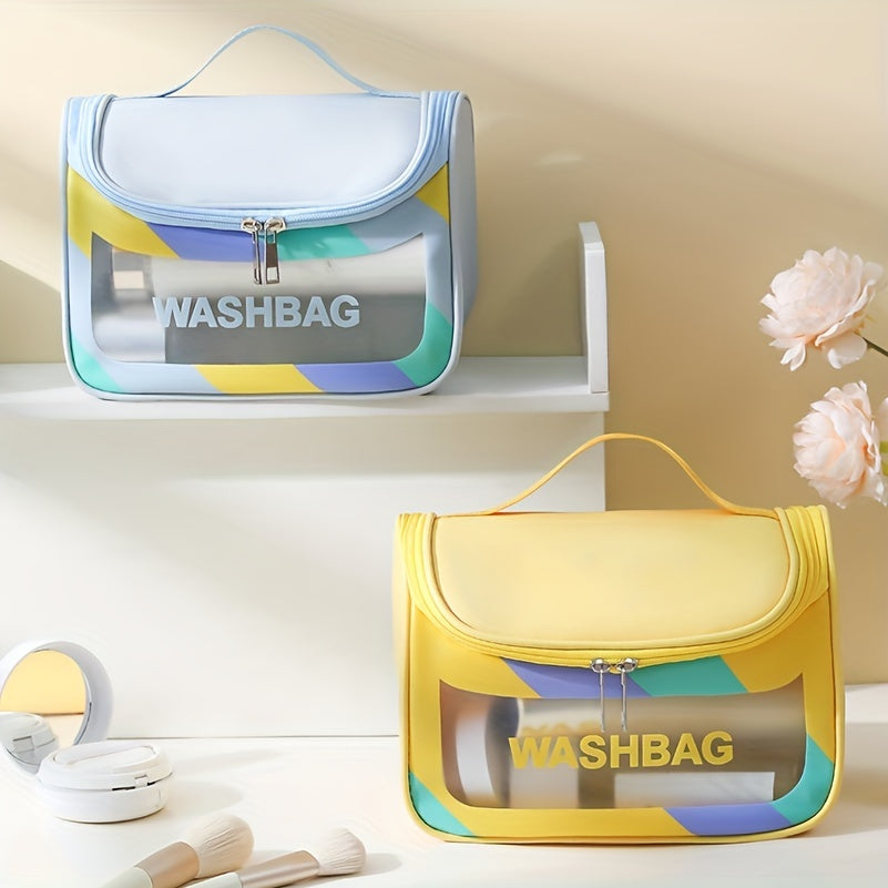 Clear Waterproof Cosmetic Bag PU Leather Makeup Organizer