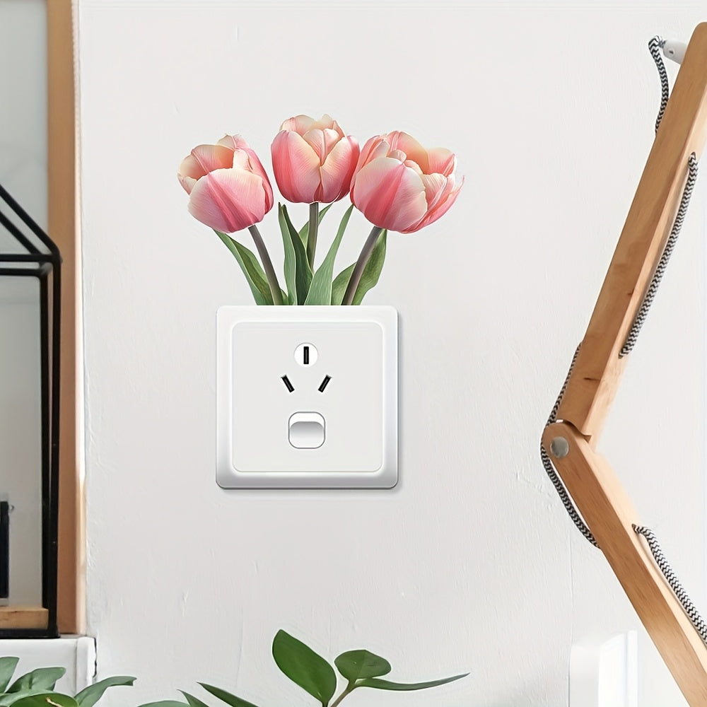 Tulip Switch Sticker Removable Waterproof PVC Decal Wall Decoration