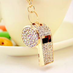 Rhinestones Whistle Keychain Bag Decorative Ornament