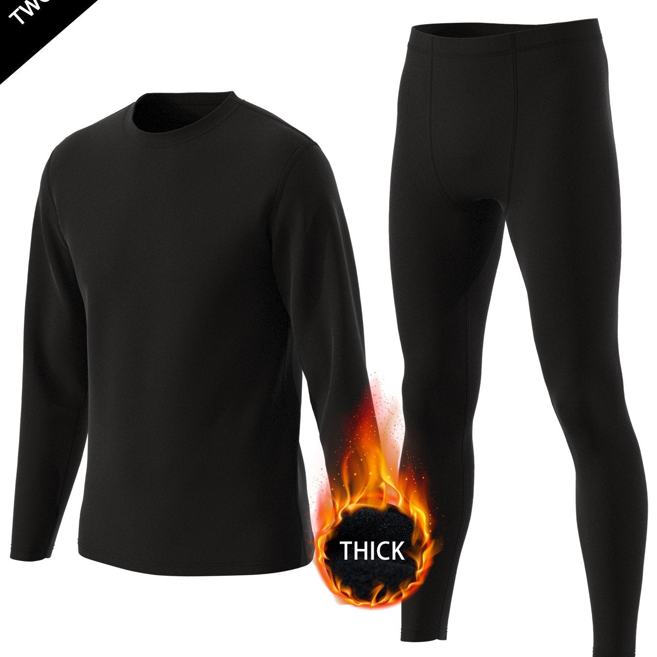 Men's Warm Sport Set Long Sleeve Tee & Compression Pants