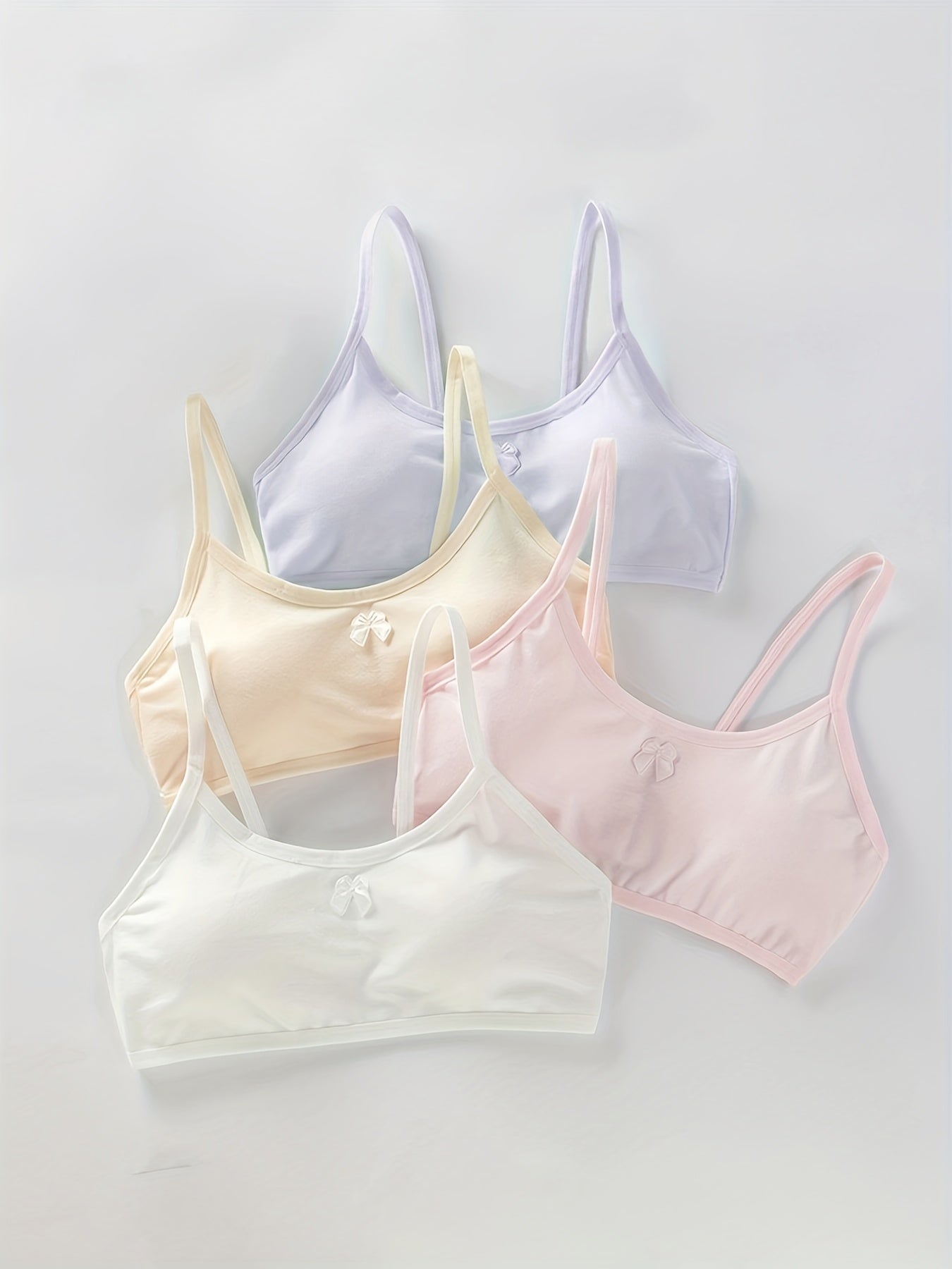 4pcs Small Kitted Vest For Junior High School Students Big Boy Girls Underwear