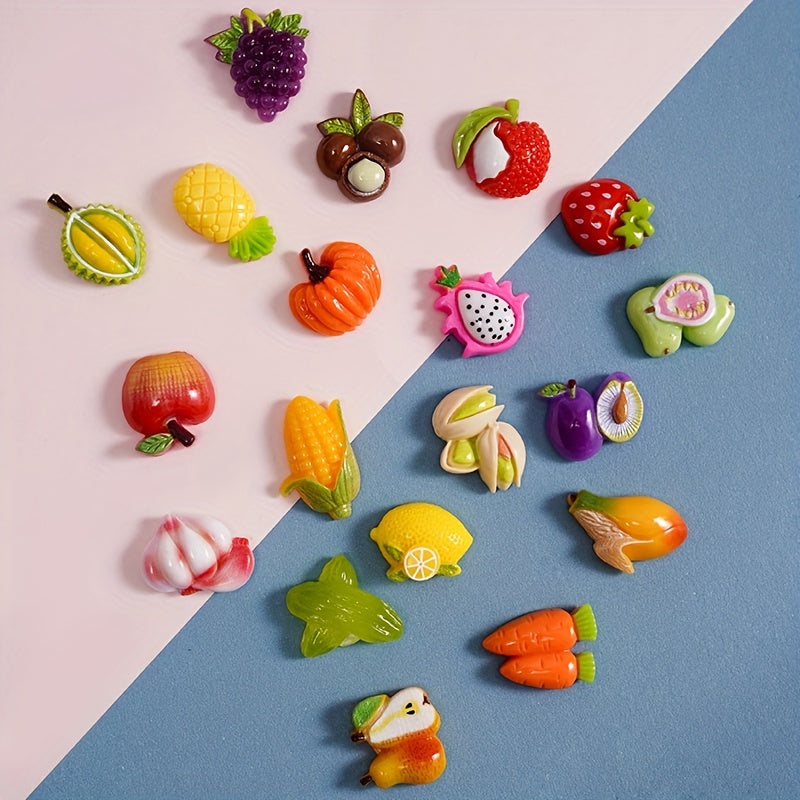 20pcs Mixed Cartoon Fruit Beads Pendants DIY Jewelry Making Accessories