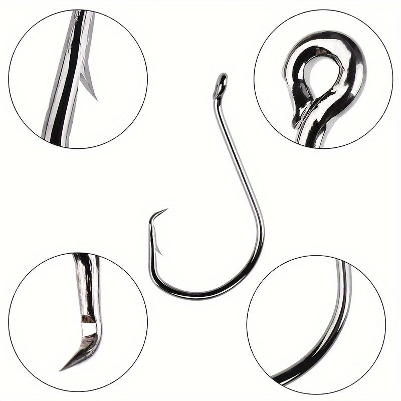 50pcs Octopus Hook Wide Gap Barbed Hook Eye Sea Fishing Tackle