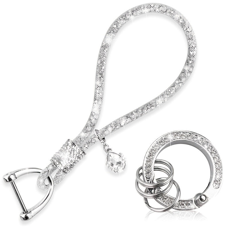 Crystal Bracelet Keychain Purse Bag Backpack Car Charm