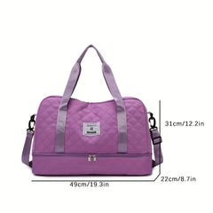 Nylon Sports Duffel Bag with Wet Dry Compartment & Shoe Pocket