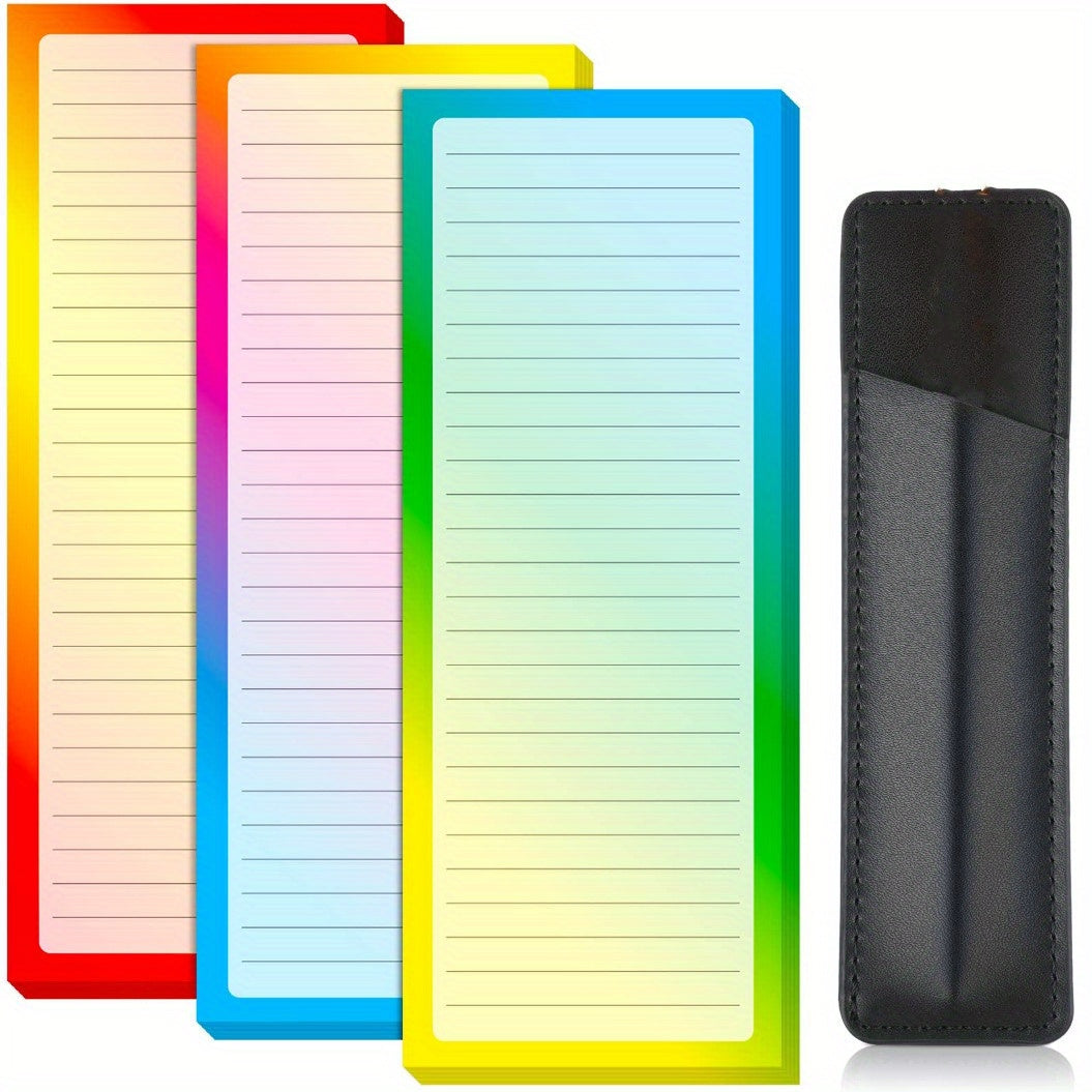 3pcs Magnetic Note Pads for Fridge with Pen Holder, 60 Sheets