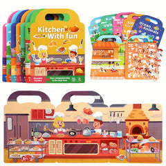 Kids DIY Bubble Scene Sticker Book Jelly Paste Toy