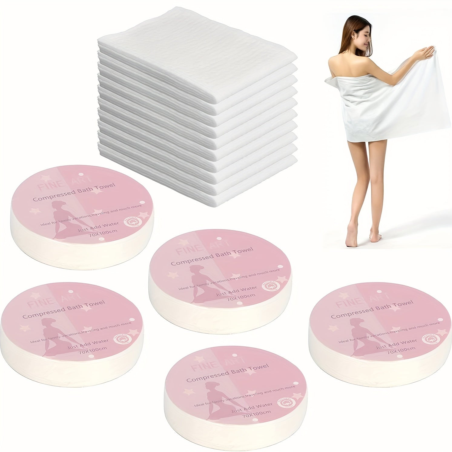 1pc Disposable Compressed Towel for Travel Hiking Camping