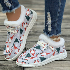 Women's Christmas Snow Boots With Dwarfs & Snowflakes Patterns