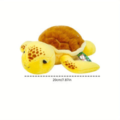 Mini Sea Turtle Stuffed Animal Realistic Shell Texture Plushie for Kids