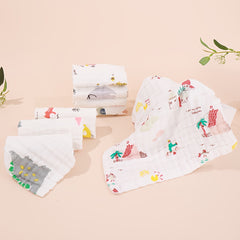 6pcs Baby Handkerchief Square Towel Bath Towels Face Washcloth Muslin Fabric