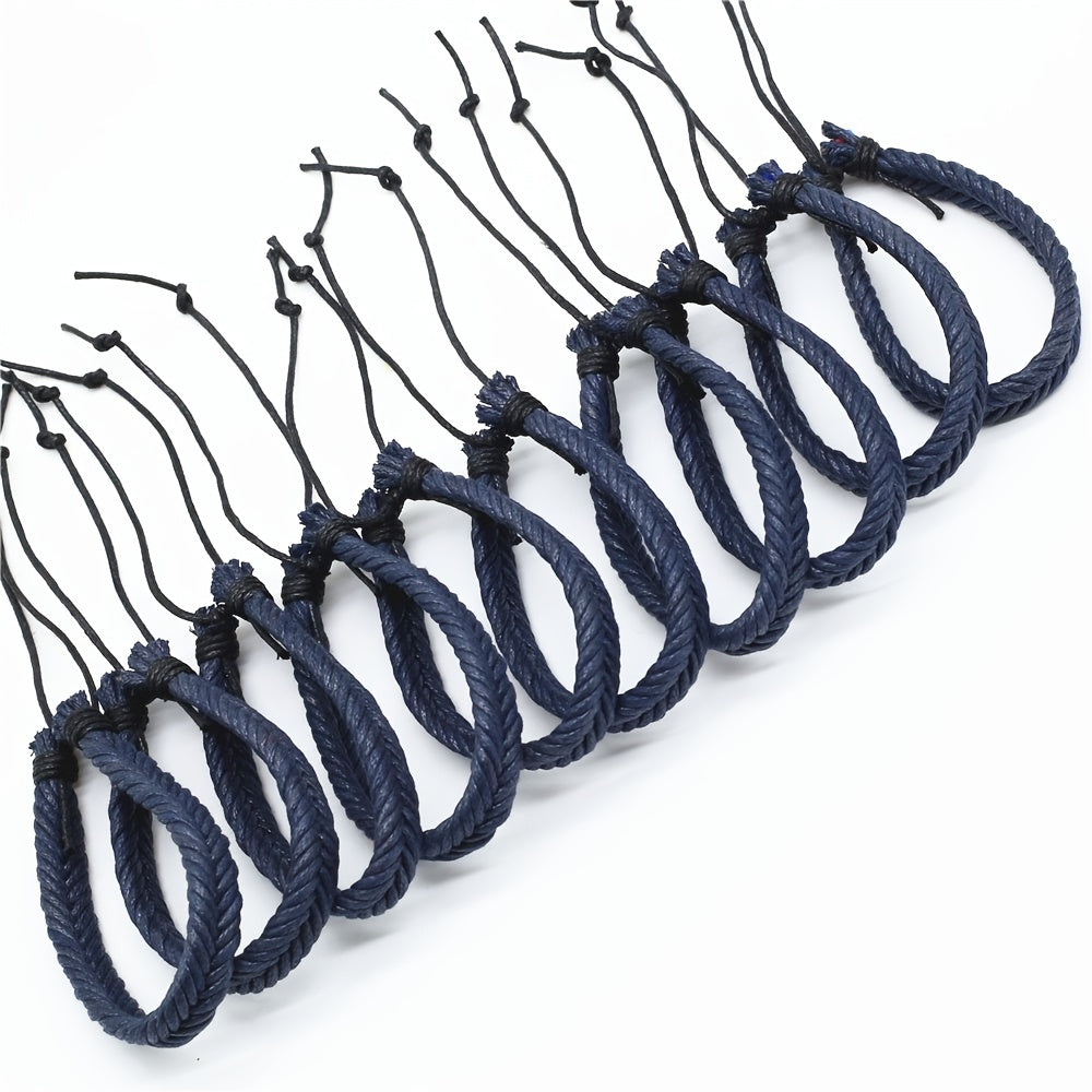 Vintage Brown Rope Woven Men Bracelets For Women Homme Gift Jewelry