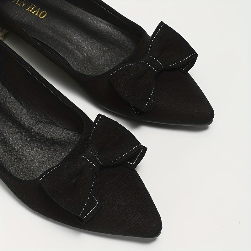 Women's Bowknot Ballet Flats Soft Sole Slip On Shoes