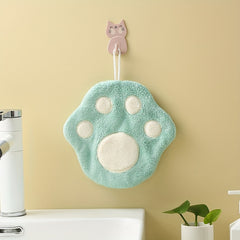 Cartoon Paw Fingertip Towel Coral Fleece Hand Wipe Cloth