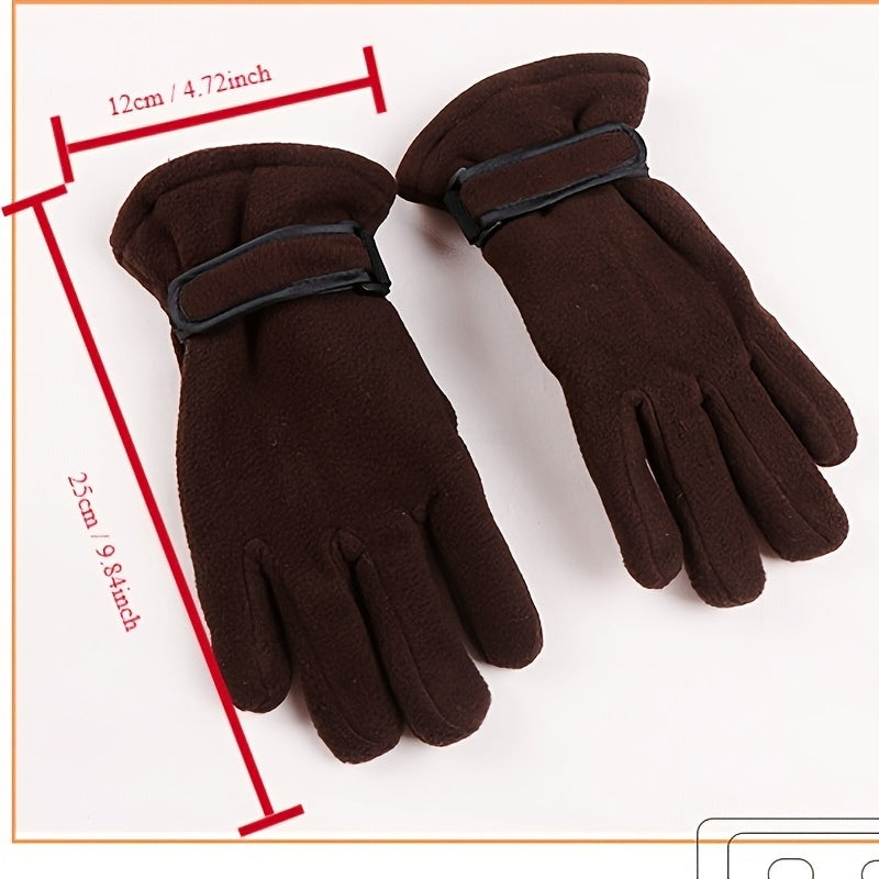 Warm Fleece Outdoor Cycling Gloves Thickened Windproof Ski Gloves