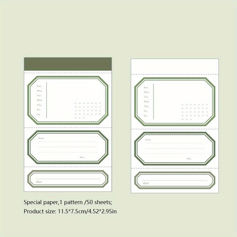 50PCS Retro Shaped Memo Pad Border Small Series Hand Account Paper