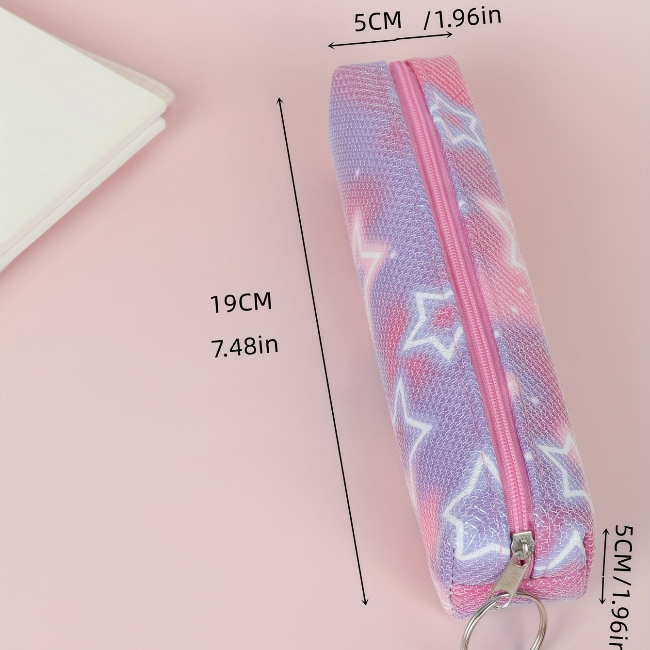 Rose Red Pentagram Pencil Case for School Supplies