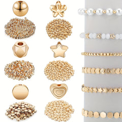600pcs Mixed Shape Spacer Beads Set for Bracelet Earrings