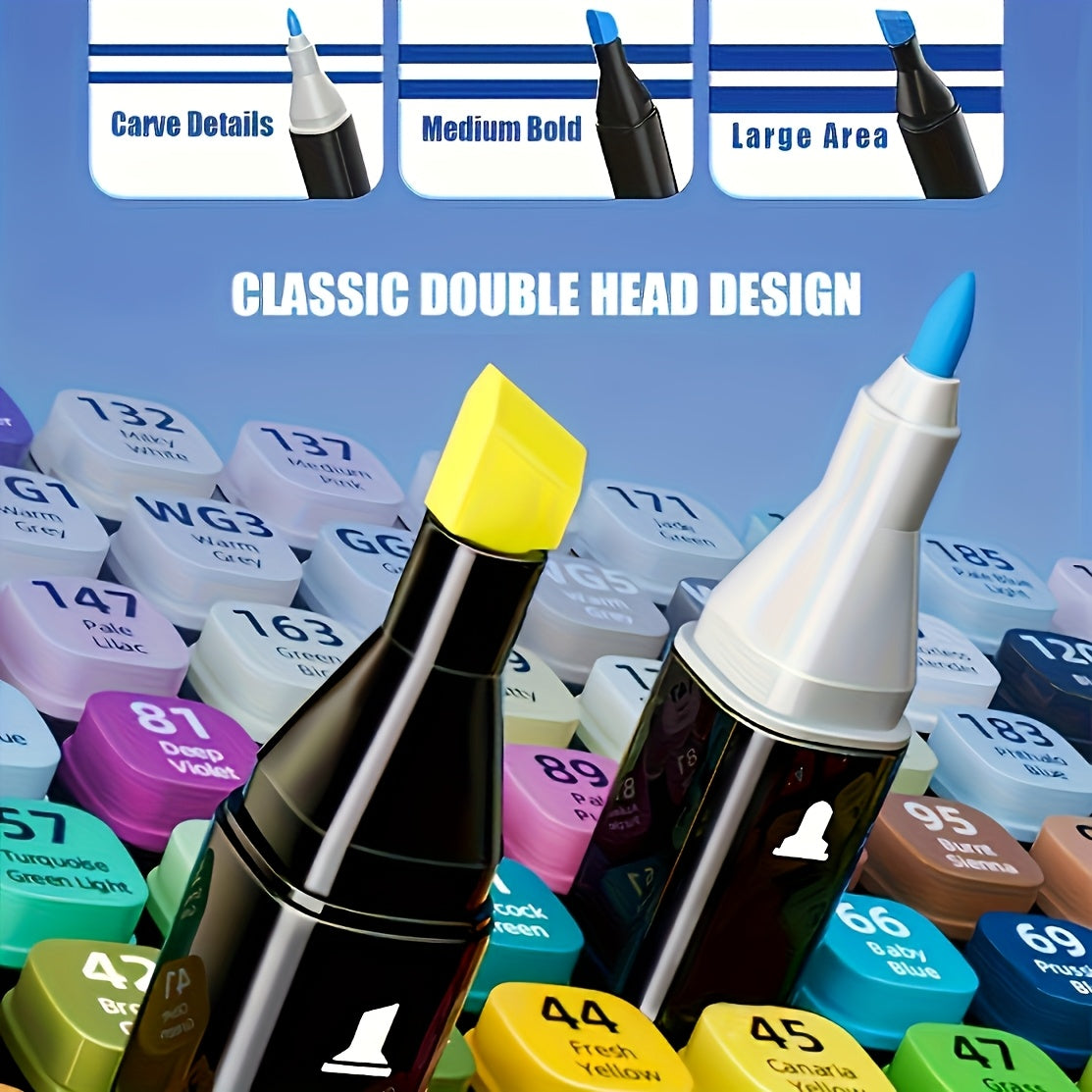 Artist Marker Set Dual Tip Angle and Fine Line Sketching Art Markers