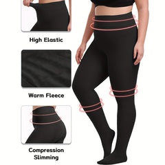  Fleece Lined Winter Warm High Waisted Elastic Tights