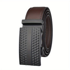 Men's Calfskin Leather Belt Automatic Buckle Waist Strap