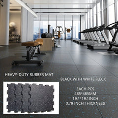 4pcs Upgraded High Rubber Fitness Mats - 20mm Thickness Shock Absorption Mats