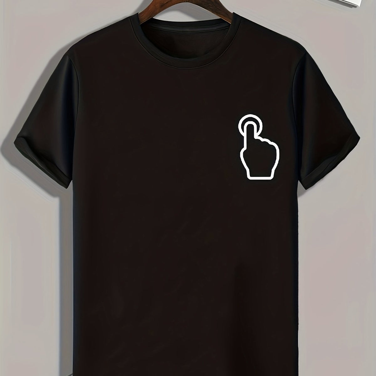 Hand Gesture Pattern Print Men's Graphic Tee