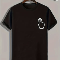 Hand Gesture Pattern Print Men's Graphic Tee
