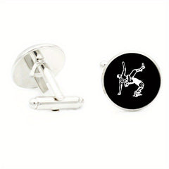 Men's Wrestling Cufflinks Sports Metal Cuff Links