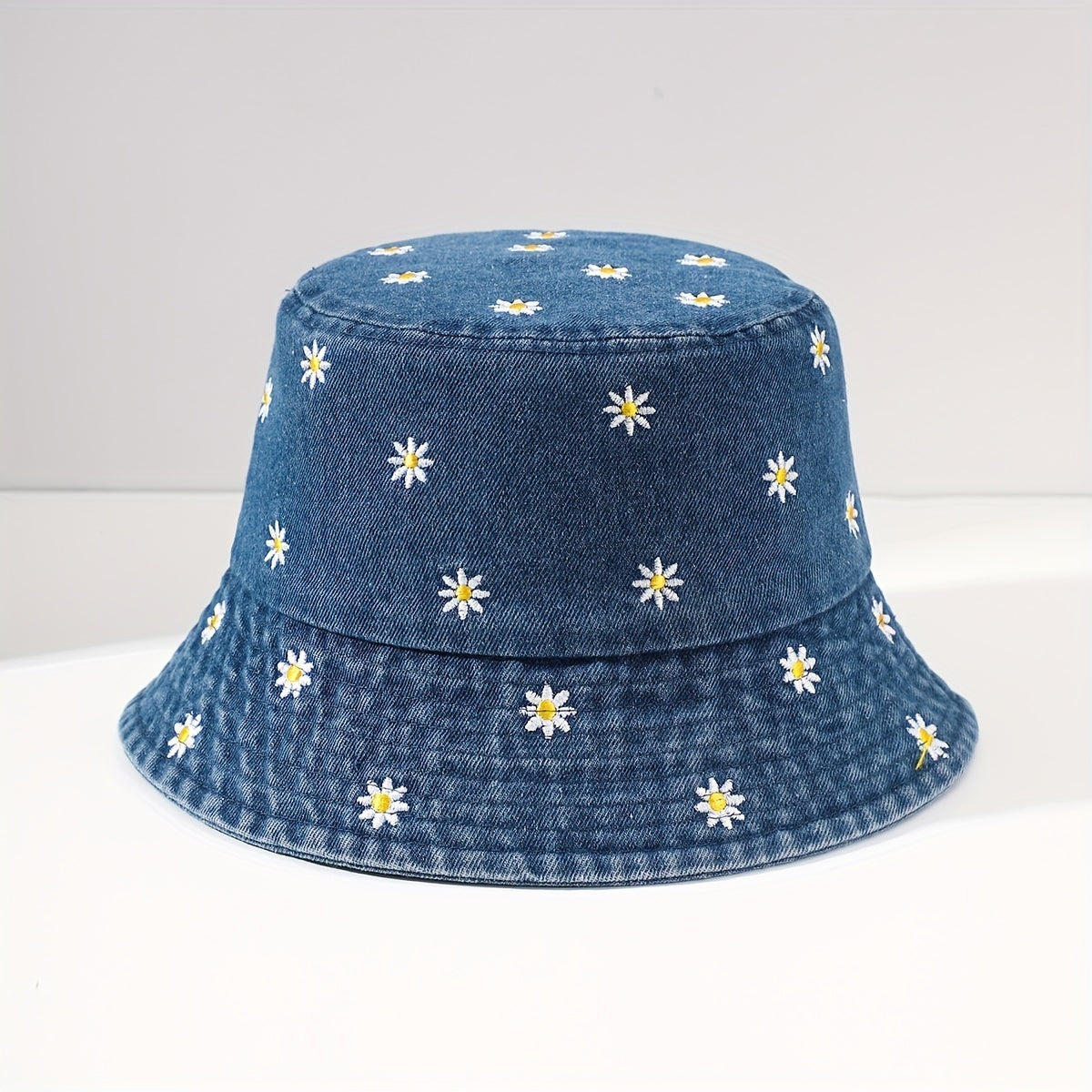 Flower Embroidery Fisherman Hat Bucket for Outing