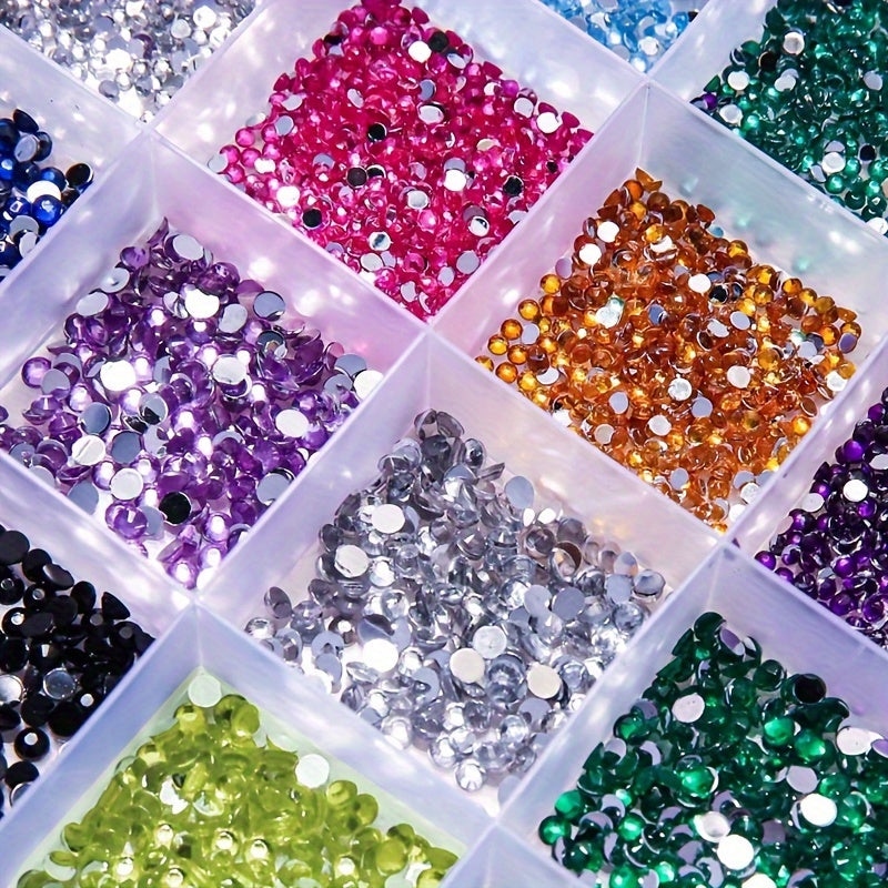 3500pcs Flatback Nail Art Rhinestones Crystal Gems for DIY Clothing Makeup