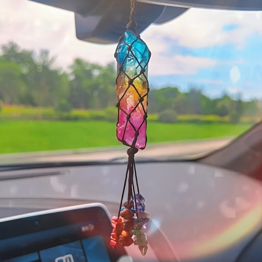 Crystal Car Hanging 7 Chakra Stones Ornament
