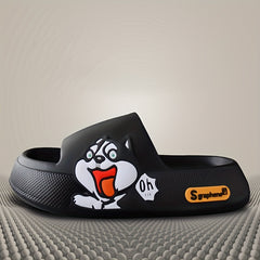 Men's Cloud Slides Cartoon Slippers Open Toe Shoes Indoor Outdoor