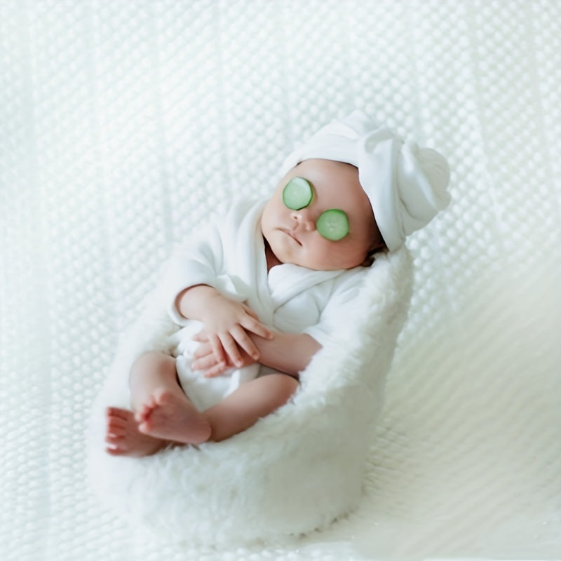 Newborn Photography Props Baby Bathrobes Bath Towel Hooded Robe