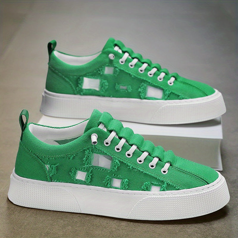 Men's Lace up Ripped Sneakers Skate Shoes