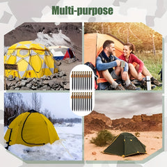10pcs Heavy Duty Tent Stakes with Reflective Rope for Camping