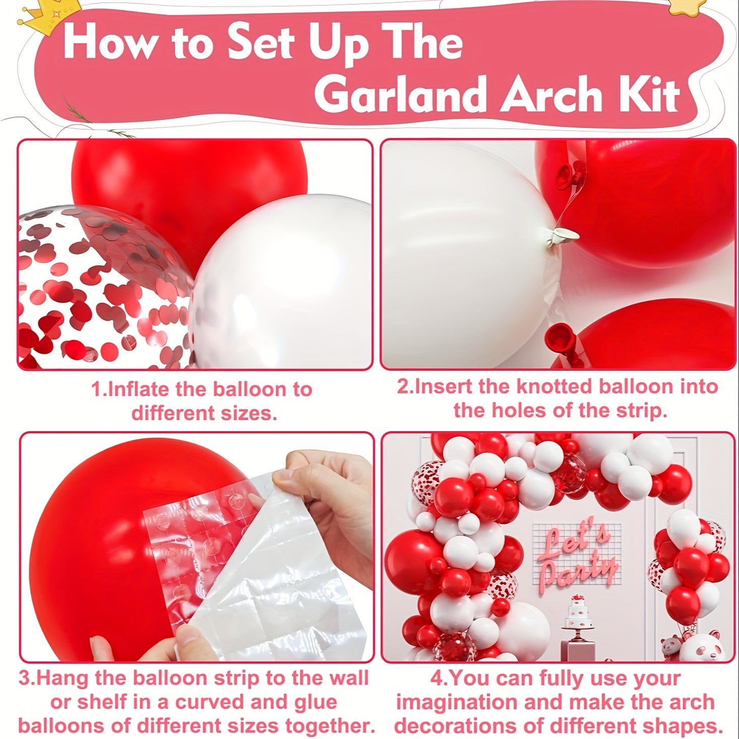 127pcs Balloon Garland Arch Kit for Wedding Birthday Anniversary Graduation