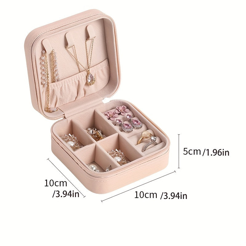 Mini Jewelry Organizer Case Portable PU Leather Storage Necklace Box