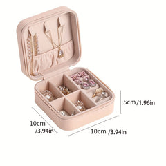 Mini Jewelry Organizer Case Portable PU Leather Storage Necklace Box