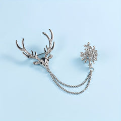 Reindeer Rhinestone Brooch All match Clothing Decoration