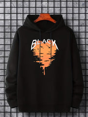 Heart Shape Print Hoodie Men's Graphic Pullover Hoodie