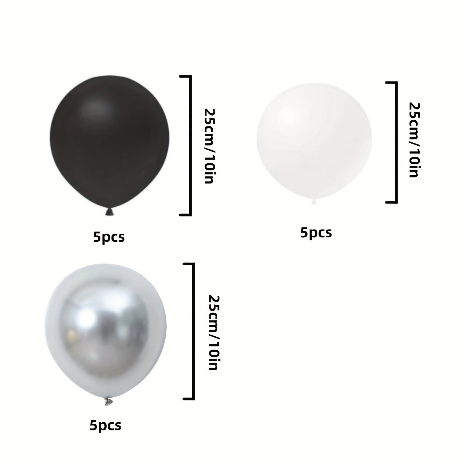 15pcs Silvery Balloons for Party Decorations