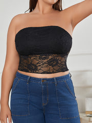  Floral Lace High Stretch Tube Bra