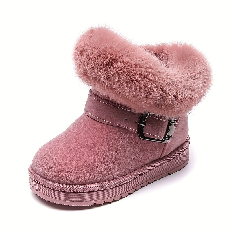 Girls' Slip On Snow Boots Soft & Warm Fleece Indoor Outdoor Walking