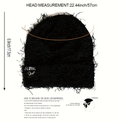 Y2K Knitted Hat Male Jacquard Hip Hop Letter Cap Street Hat
