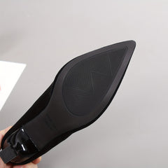 Women's Solid Kitten Heels Point Toe Low Heel Pumps