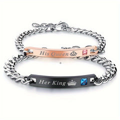 KING QUEEN Bracelet Set Valentines Decorations Gift