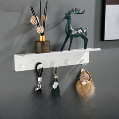Wall Mounted Key Storage Hook Shelf Coat Rack